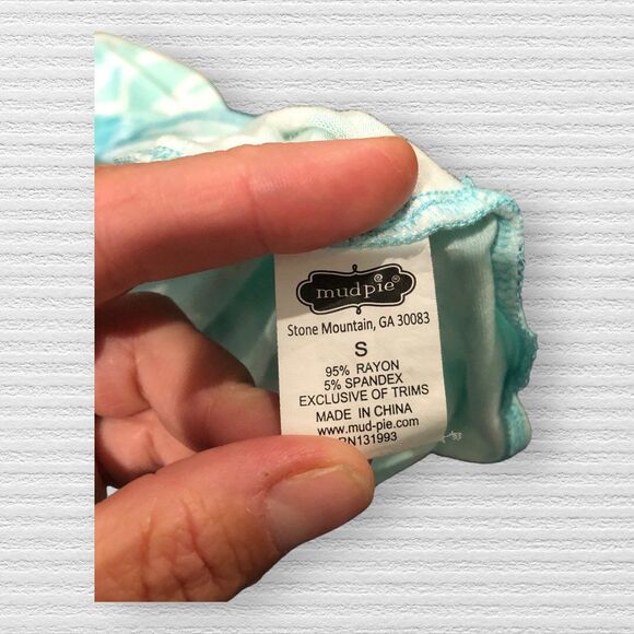 Mud Pie Night Gown Size Small Blue Green Rayon - Picture 4 of 4